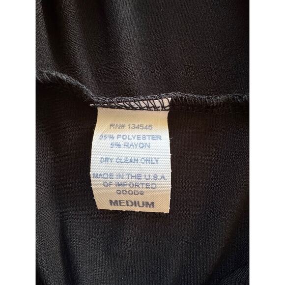 NTW Melissa Masse Made to Measure Short Sleeve Black Dress Sz M Fit and Flare - Picture 7 of 9